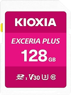 Kioxia 128GB Exceria Plus SDメモリーカード SDXC UHS-I U3 Class 10 V30 4K ビデオ録画 LNPL1M128GG4